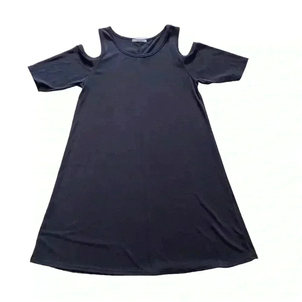 Acemi Cold Shoulder Black Dress - Picture 3 of 8